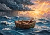 風浪中的小船與日出 — 耶穌平靜風浪的突破