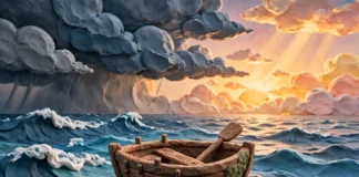 風浪中的小船與日出 — 耶穌平靜風浪的突破