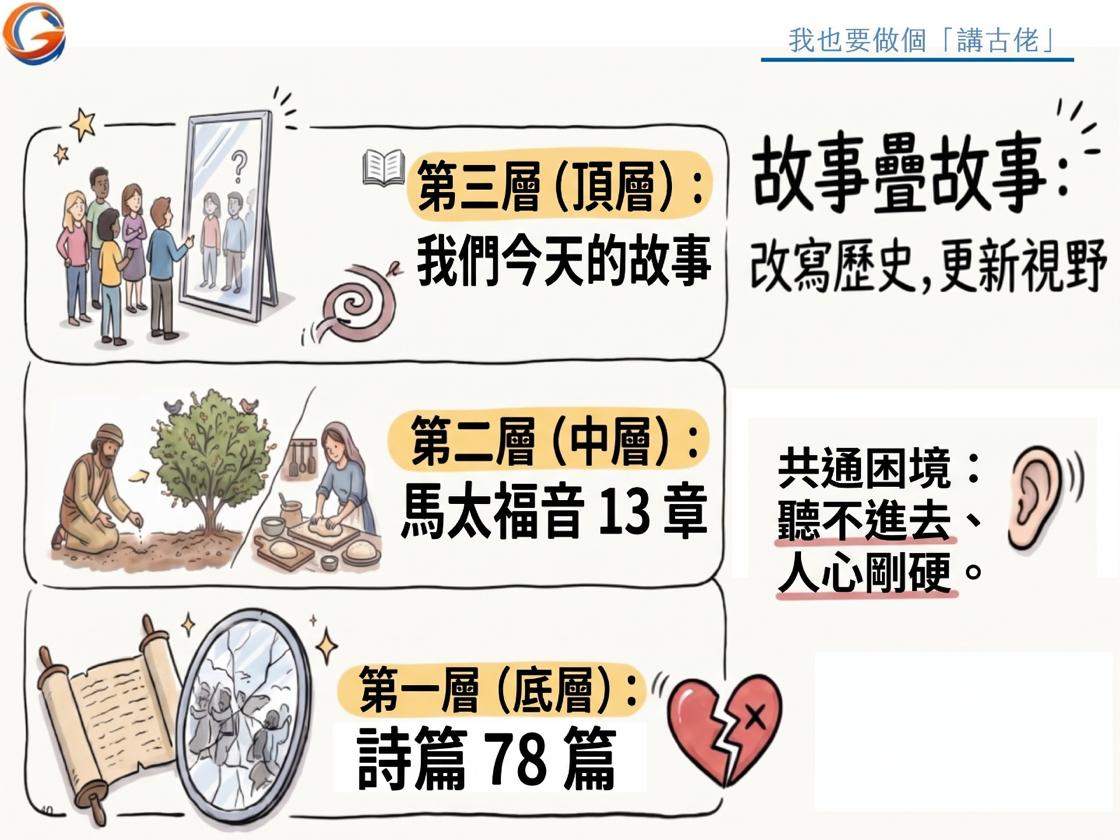 故事疊故事:詩篇七十八篇 → 馬太福音十三章 → 我們今天的故事
